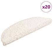 Prostirke za stepenice 20 kom 56x17x3 cm bijele poluokrugle