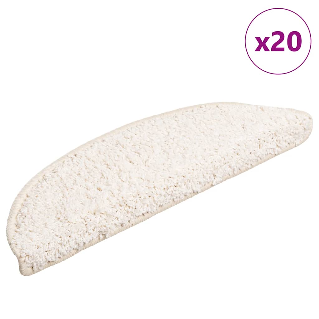 Prostirke za stepenice 20 kom 56x17x3 cm bijele poluokrugle