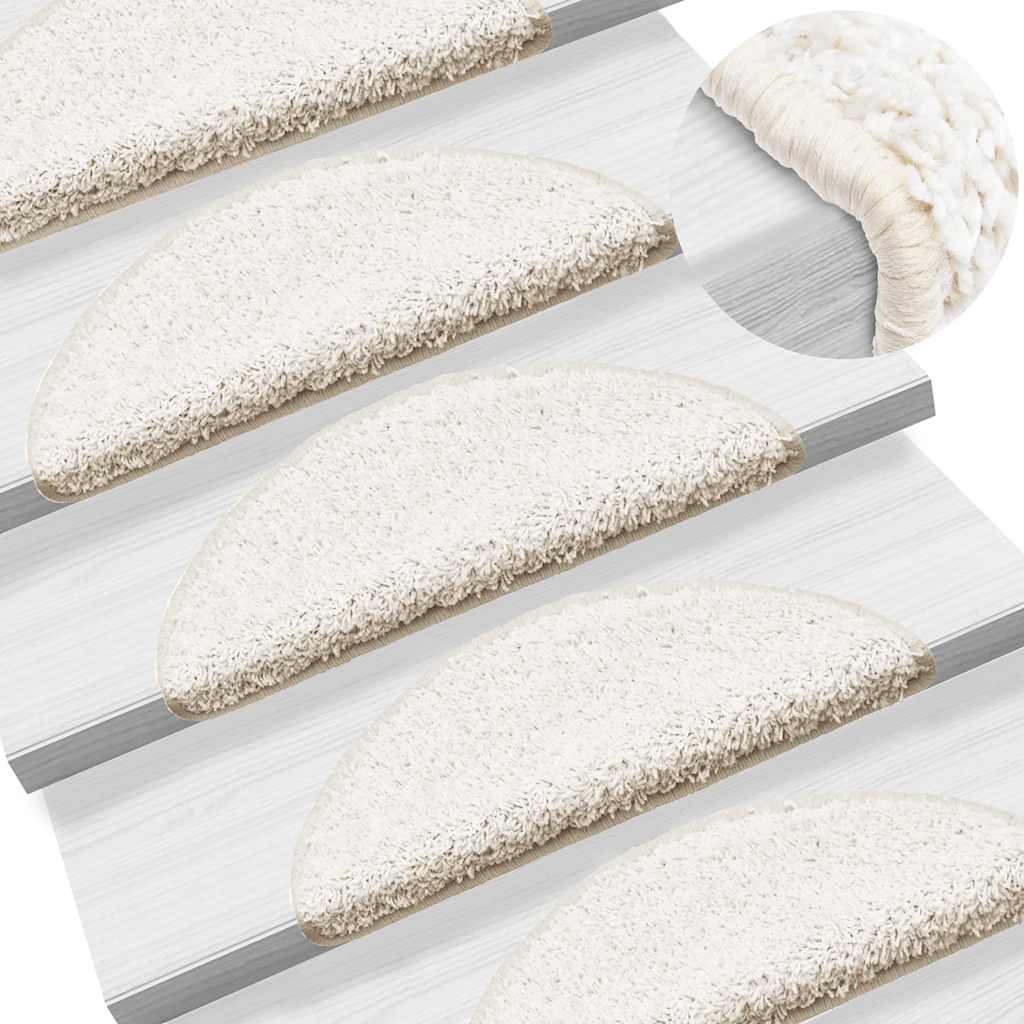 Prostirke za stepenice 20 kom 56x17x3 cm bijele poluokrugle