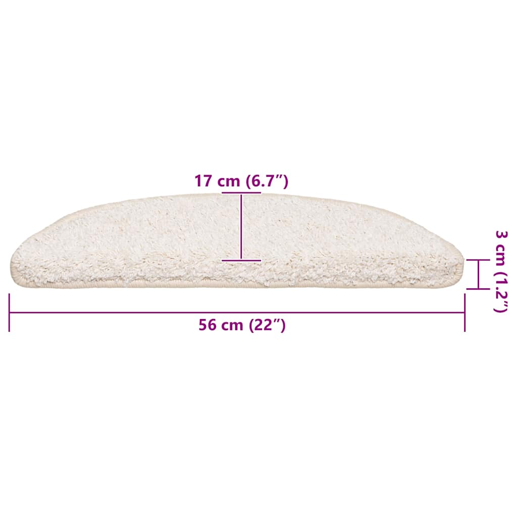 Prostirke za stepenice 20 kom 56x17x3 cm bijele poluokrugle