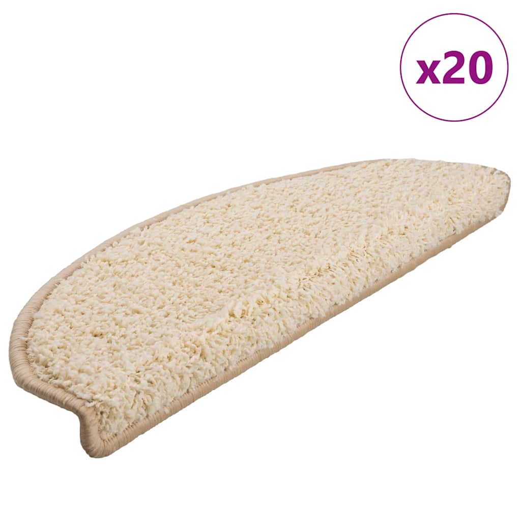 Prostirke za stepenice 20 kom 65x21x4 cm krem poluokrugle velike