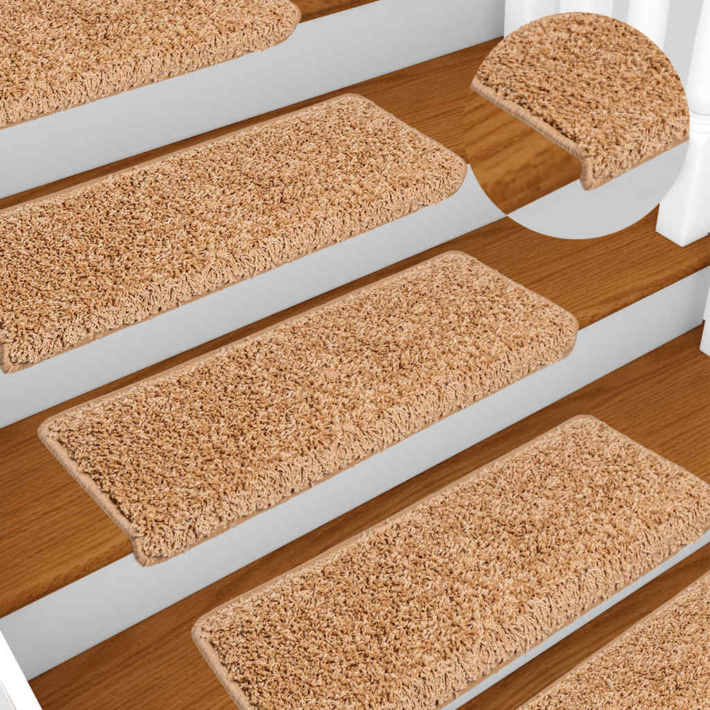 Prostirke za stepenice 20 kom 65x21x4 cm bež pravokutni rub
