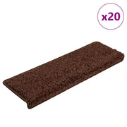 Prostirke za stepenice 20 kom 65x21x4 cm smeđe pravokutne rubove
