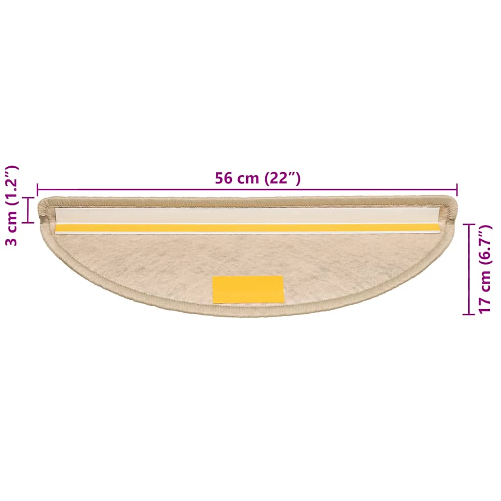 Samoljepljivi otirači za stepenice 30kom 56x17x3cm boja pijeska