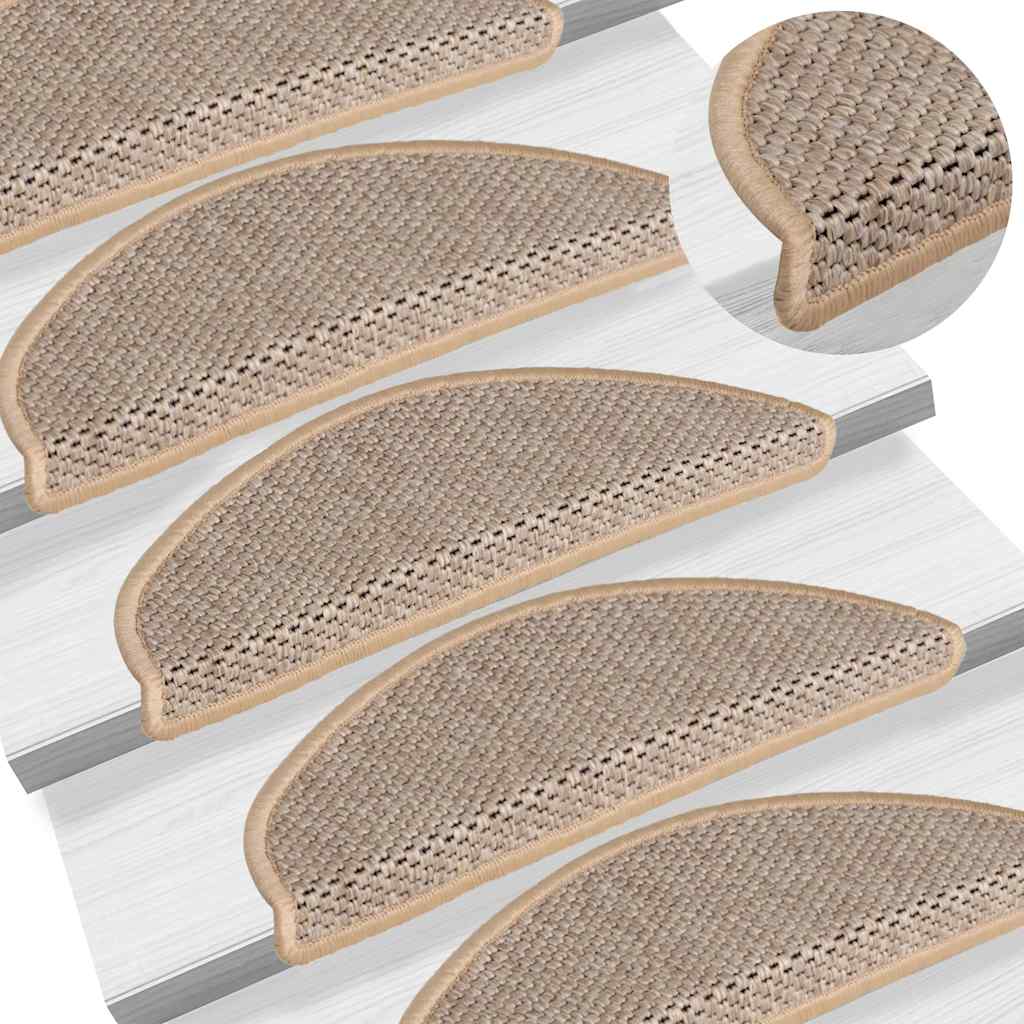 Samoljepljivi otirači za stepenice 30 kom 56x17x3 cm svjetlobež