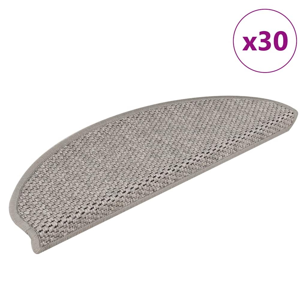 Samoljepljivi otirači za stepenice 30 kom 65x21x4 cm srebrni