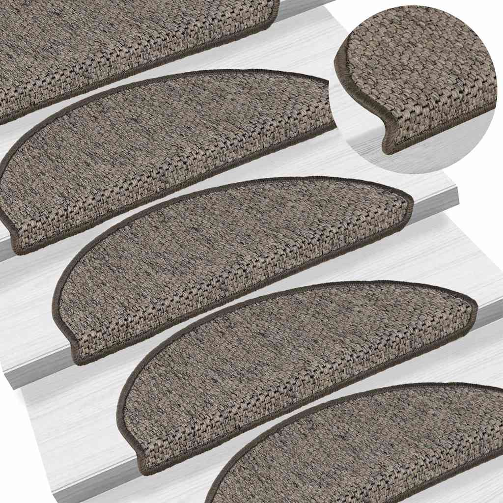 Samoljepljivi otirači za stepenice 30 kom 65x21x4 cm sivi/bež