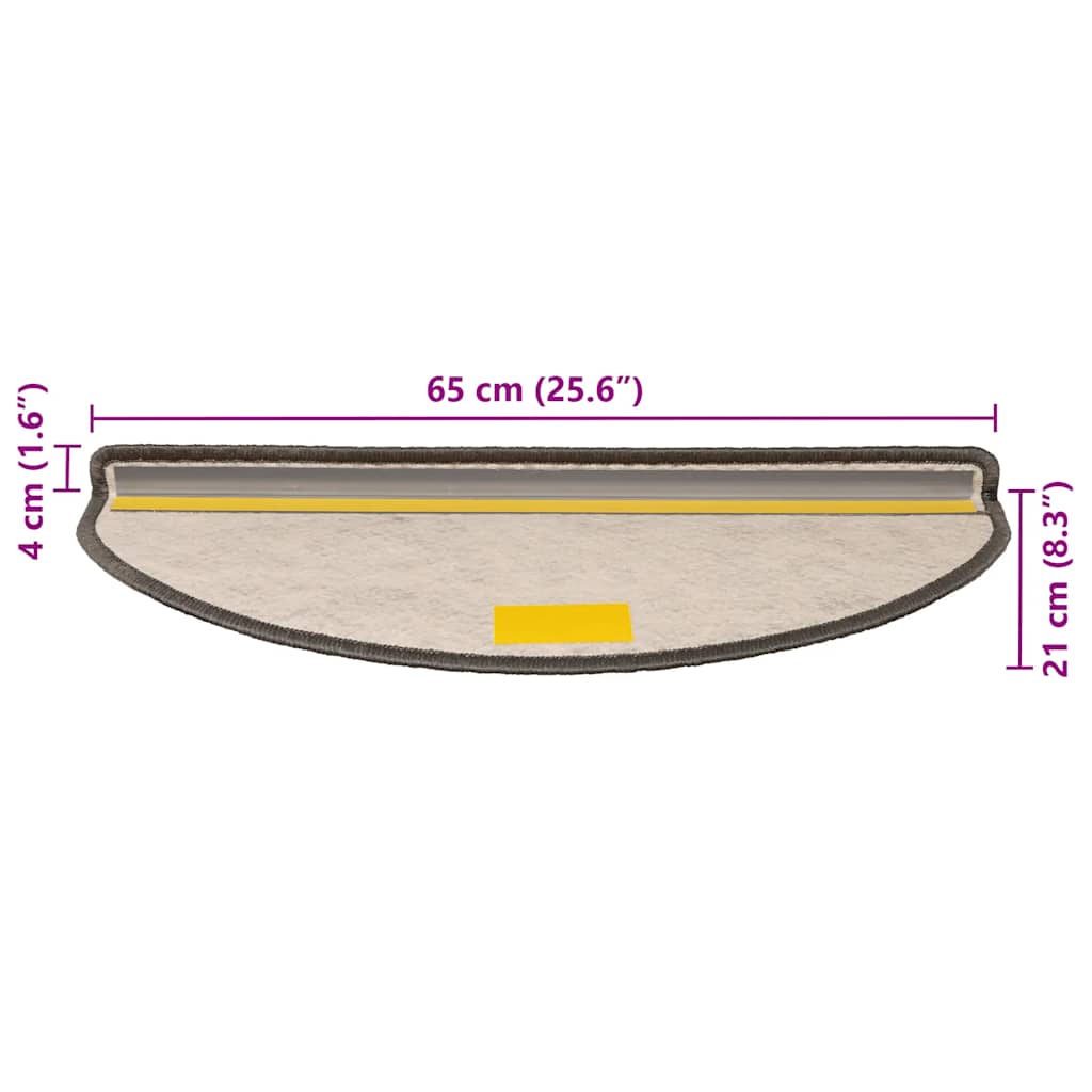 Samoljepljivi otirači za stepenice 30 kom 65x21x4 cm sivi/bež
