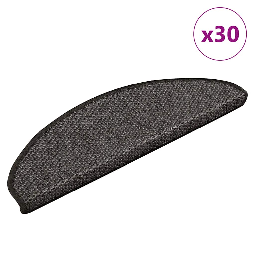 Samoljepljivi otirači za stepenice 30 kom 65x21x4 cm antracit