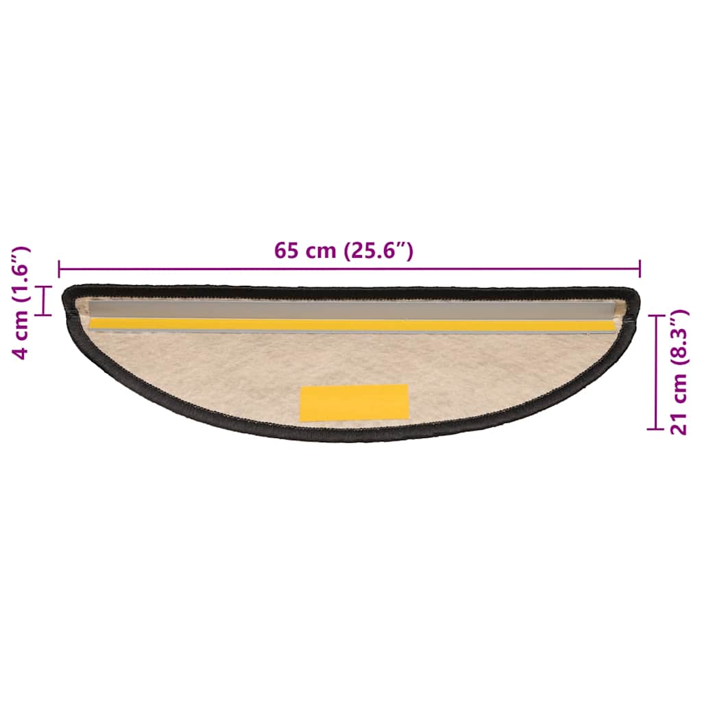 Samoljepljivi otirači za stepenice 30 kom 65x21x4 cm antracit
