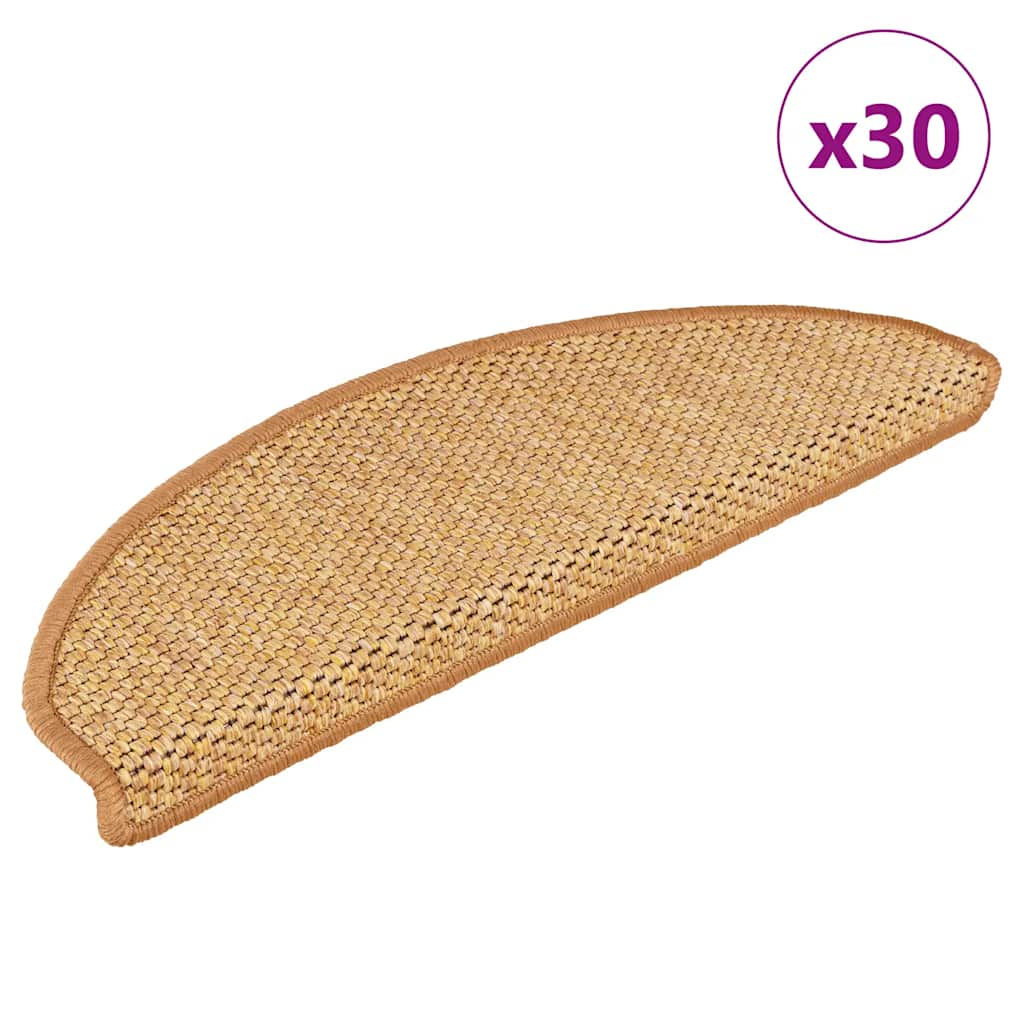 Samoljepljivi otirači za stepenice 30 kom 65x21x4 cm sisal