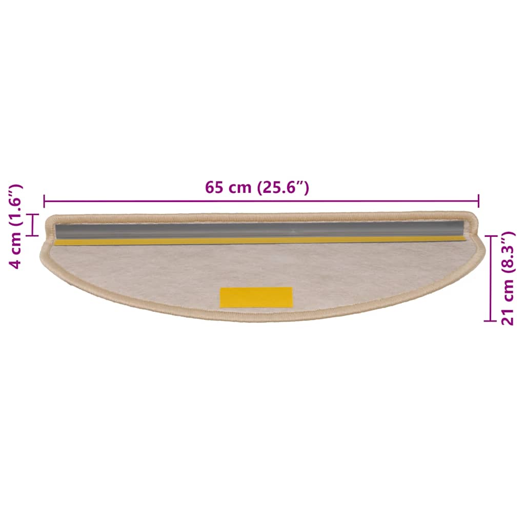 Samoljepljivi otirači za stepenice 30 kom 65x21x4 cm svjetlobež
