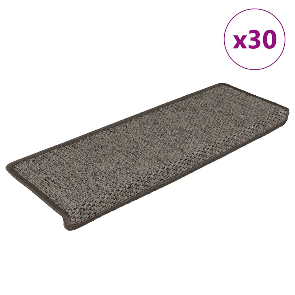 Samoljepljivi otirači za stepenice 30 kom 65x21x4 cm sivi/bež