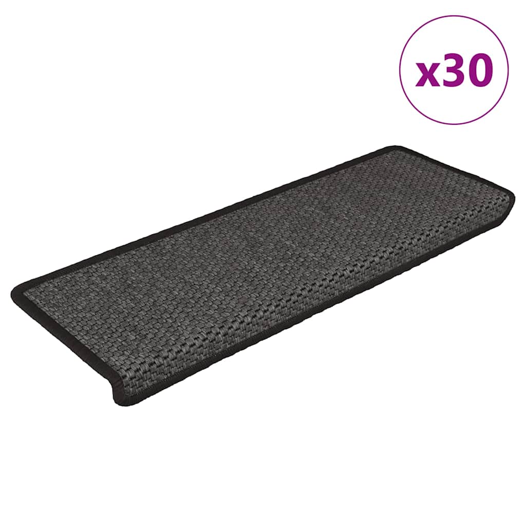 Samoljepljivi otirači za stepenice 30 kom 65x21x4 cm antracit