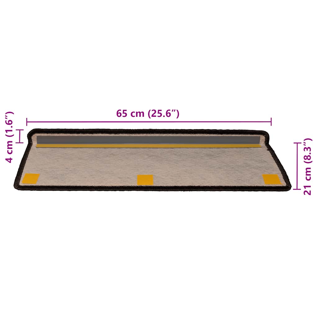 Samoljepljivi otirači za stepenice 30 kom 65x21x4 cm antracit