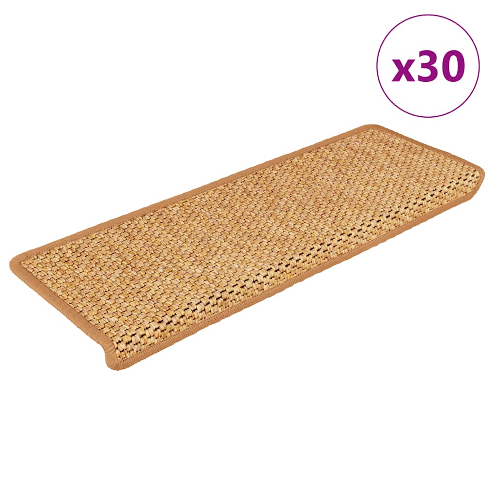 Samoljepljivi otirači za stepenice 30 kom 65x21x4 cm sisal
