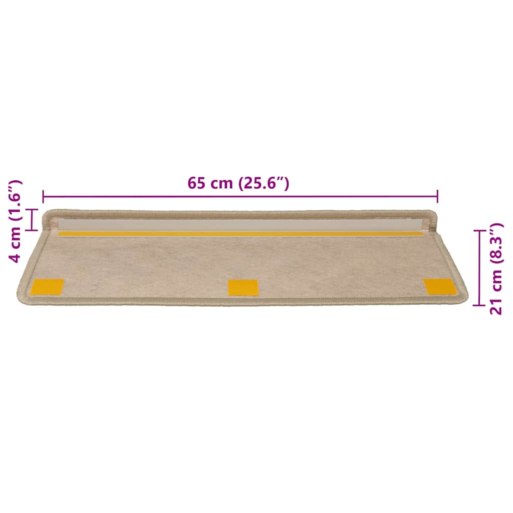 Samoljepljivi otirači za stepenice 30kom 65x21x4cm boja pijeska