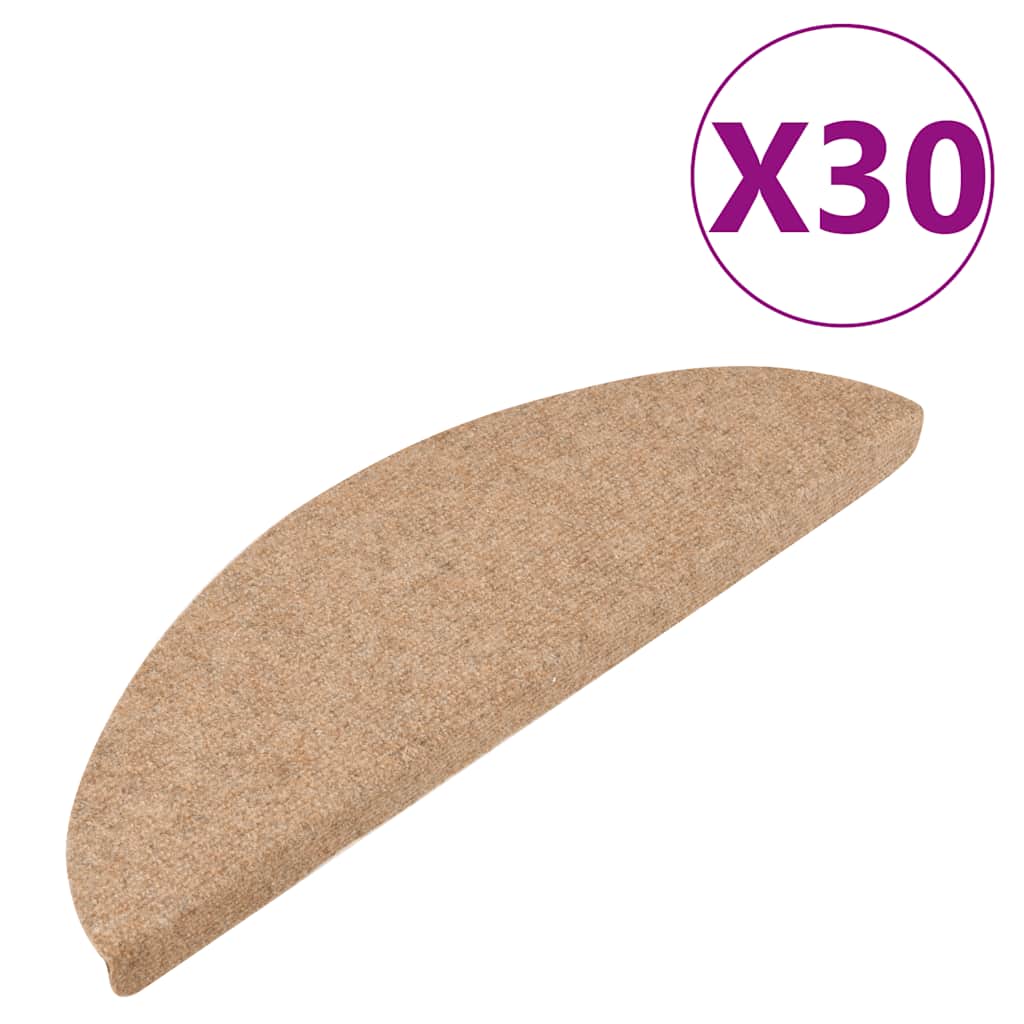 Prostirke za stepenice samoljepljive 30 kom bež 56x17x3 cm