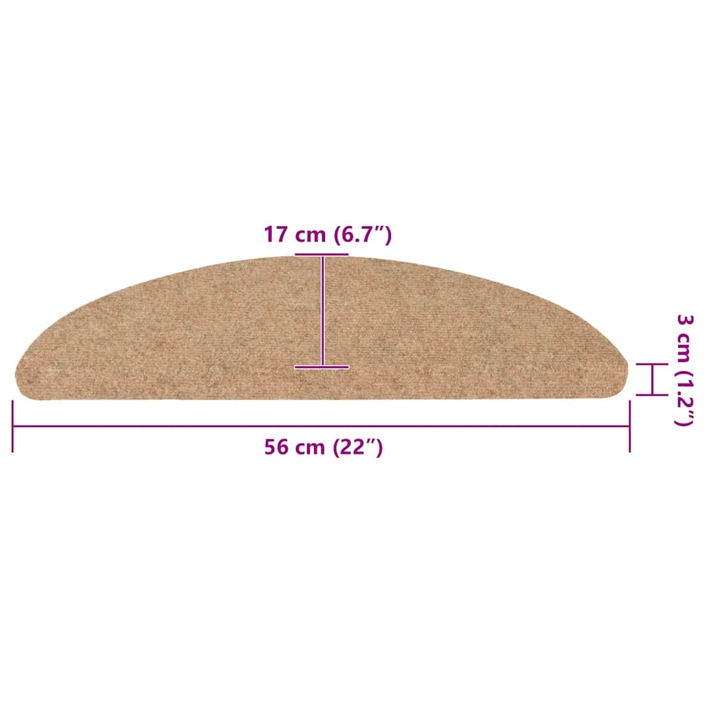 Prostirke za stepenice samoljepljive 30 kom bež 56x17x3 cm