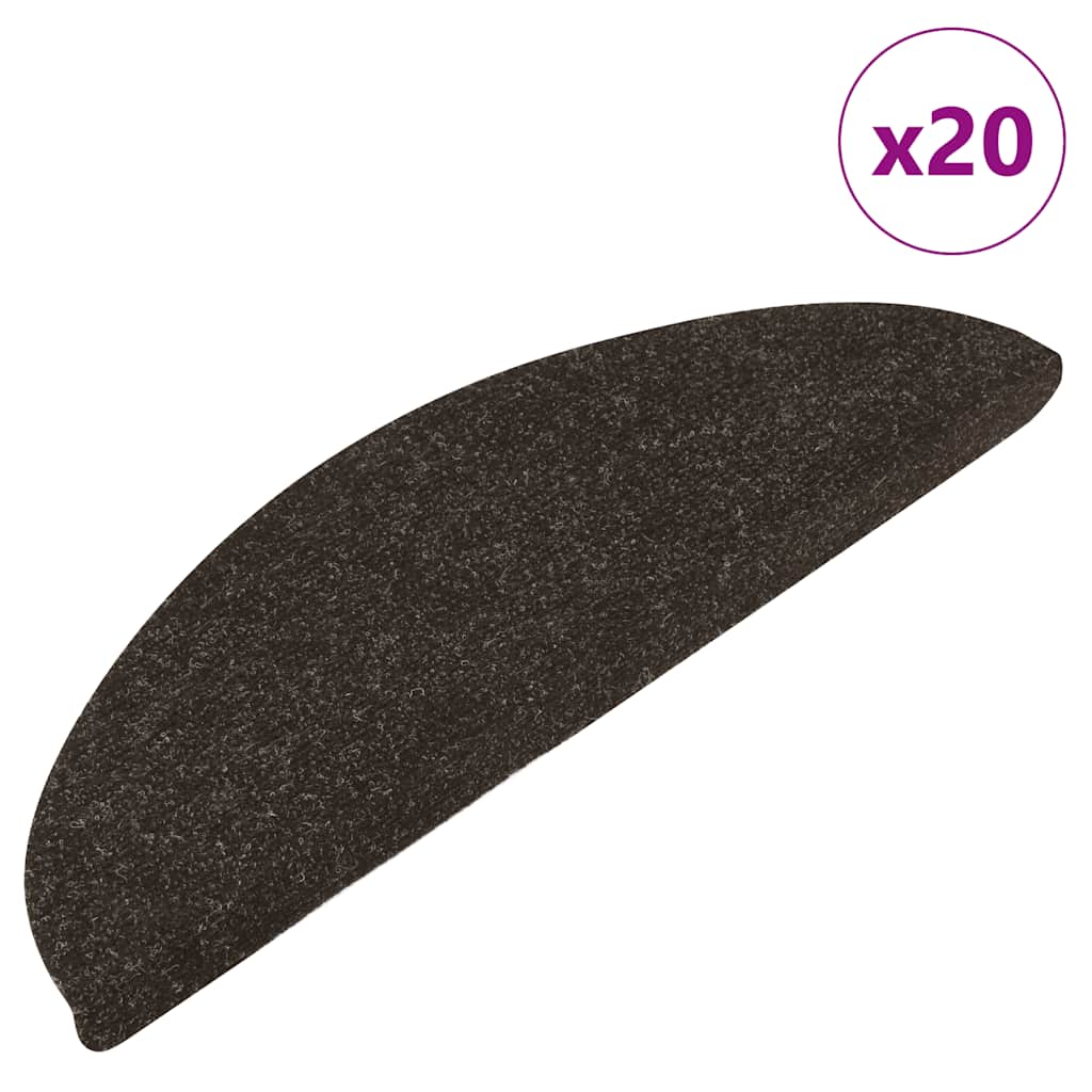 Samoljepljivi otirači za stepenice 20 kom antracit 56x17x3 cm