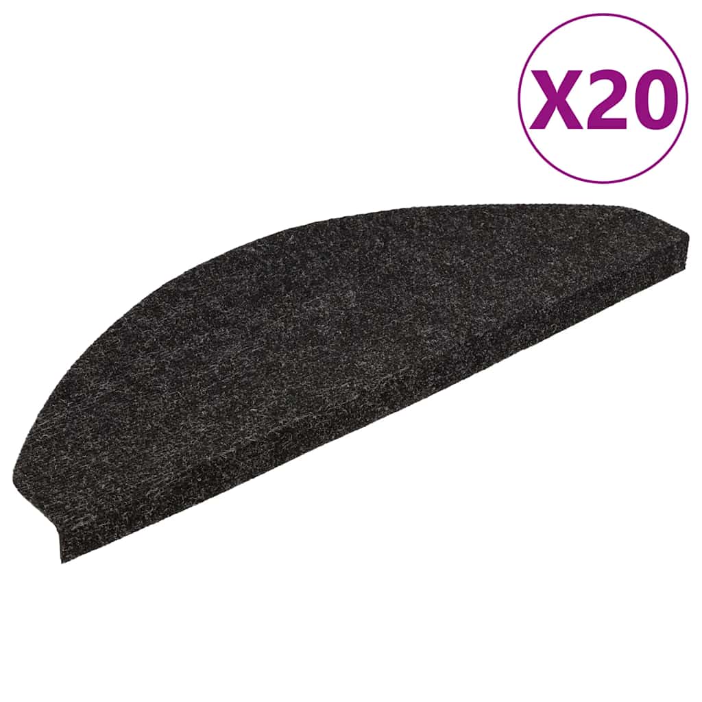Samoljepljivi otirači za stepenice 20kom antracit 65x22,5x3,5cm