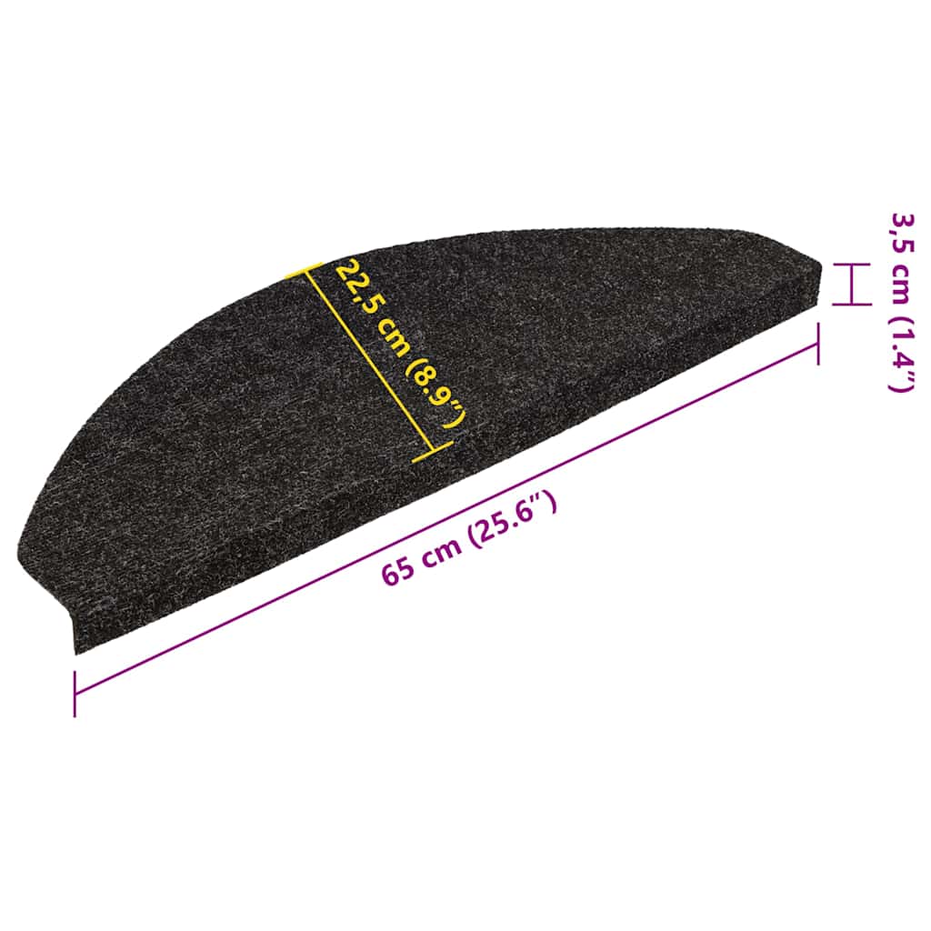 Samoljepljivi otirači za stepenice 20kom antracit 65x22,5x3,5cm
