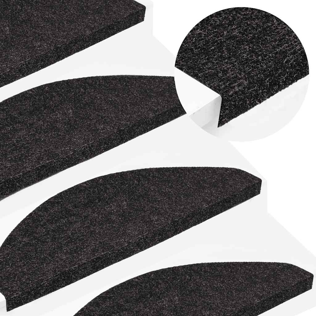 Samoljepljivi otirači za stepenice 30kom antracit 65x22,5x3,5cm