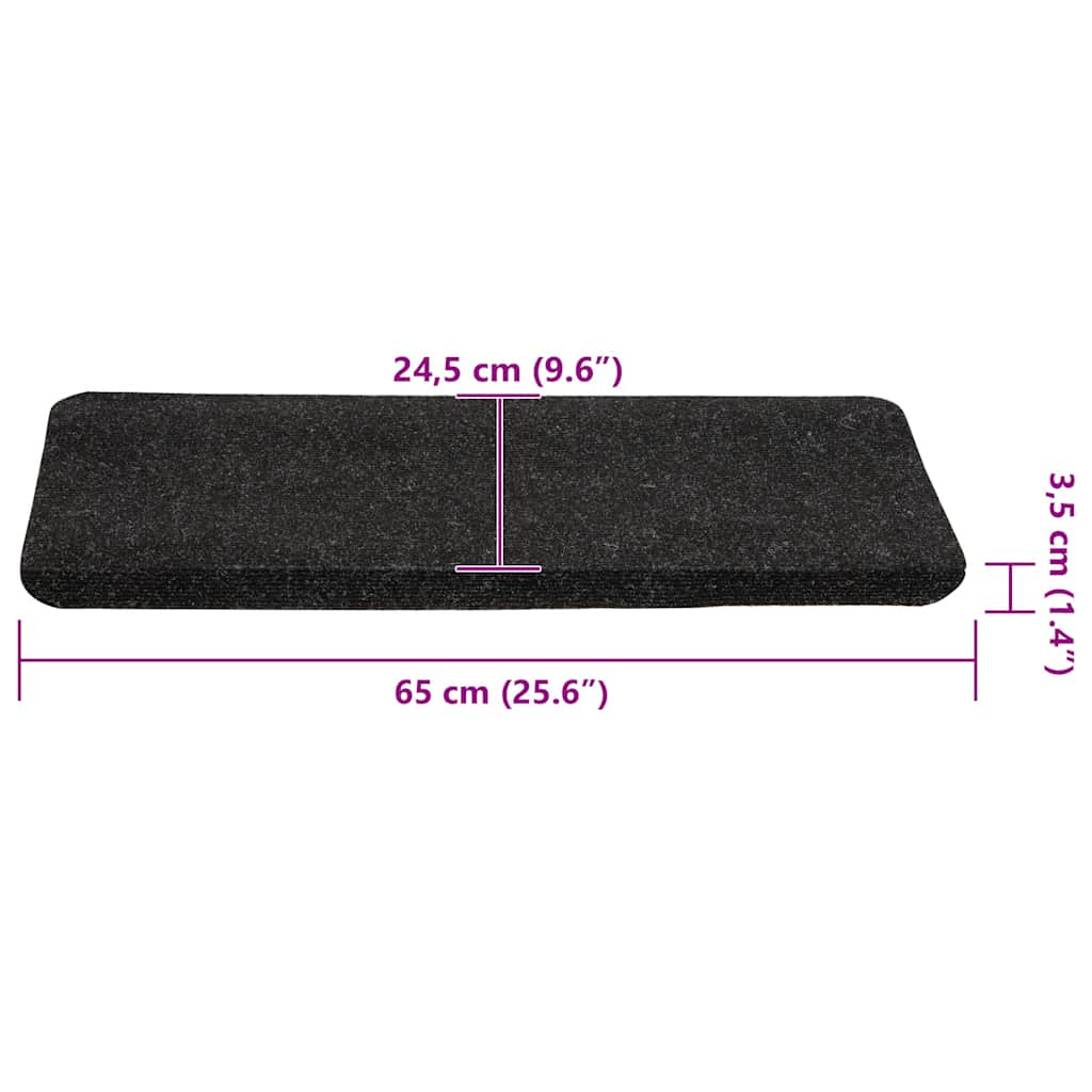Samoljepljivi otirači za stepenice 30kom antracit 65x24,5x3,5cm