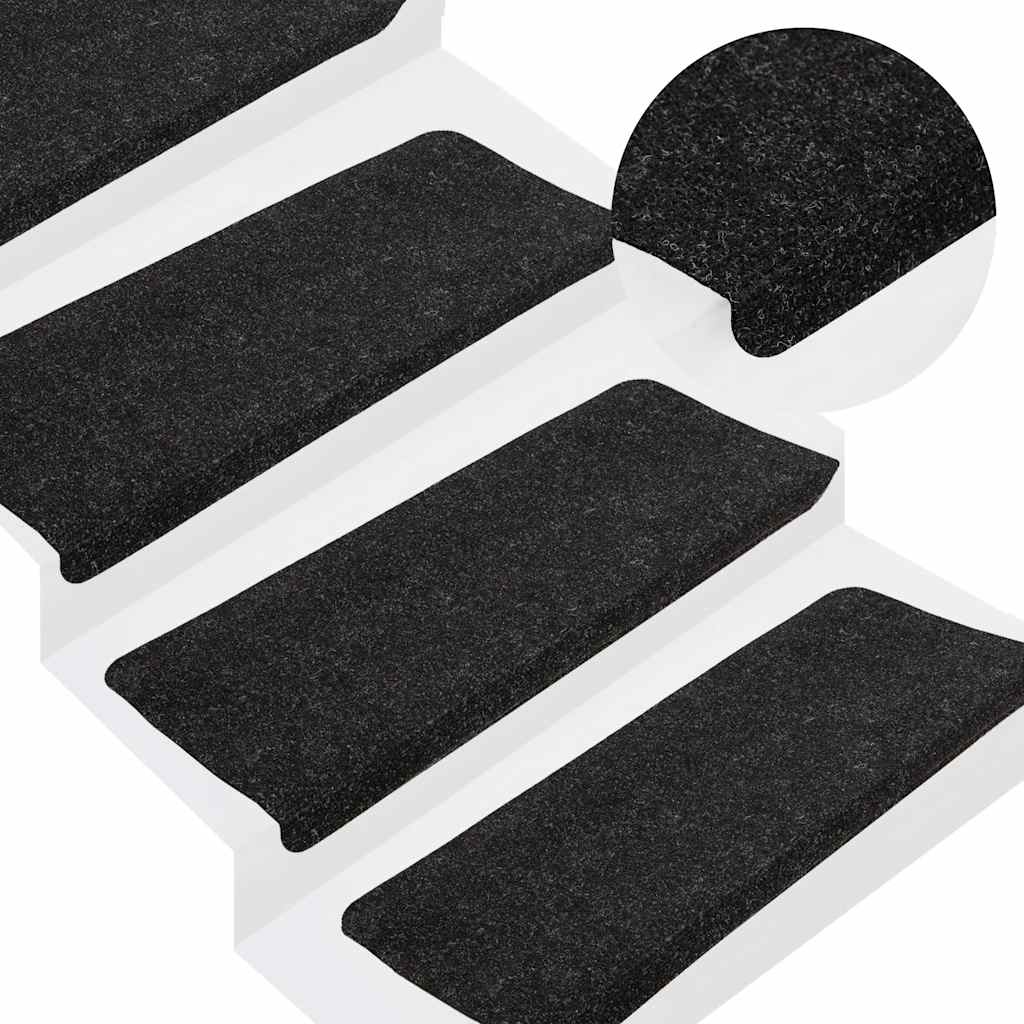 Samoljepljivi otirači za stepenice 30kom antracit 65x24,5x3,5cm