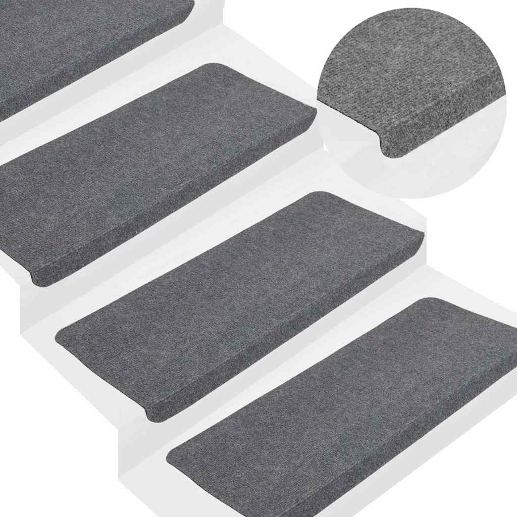 Samoljepljivi otirači za stepenice 30 kom sivi 65x24,5x3,5 cm