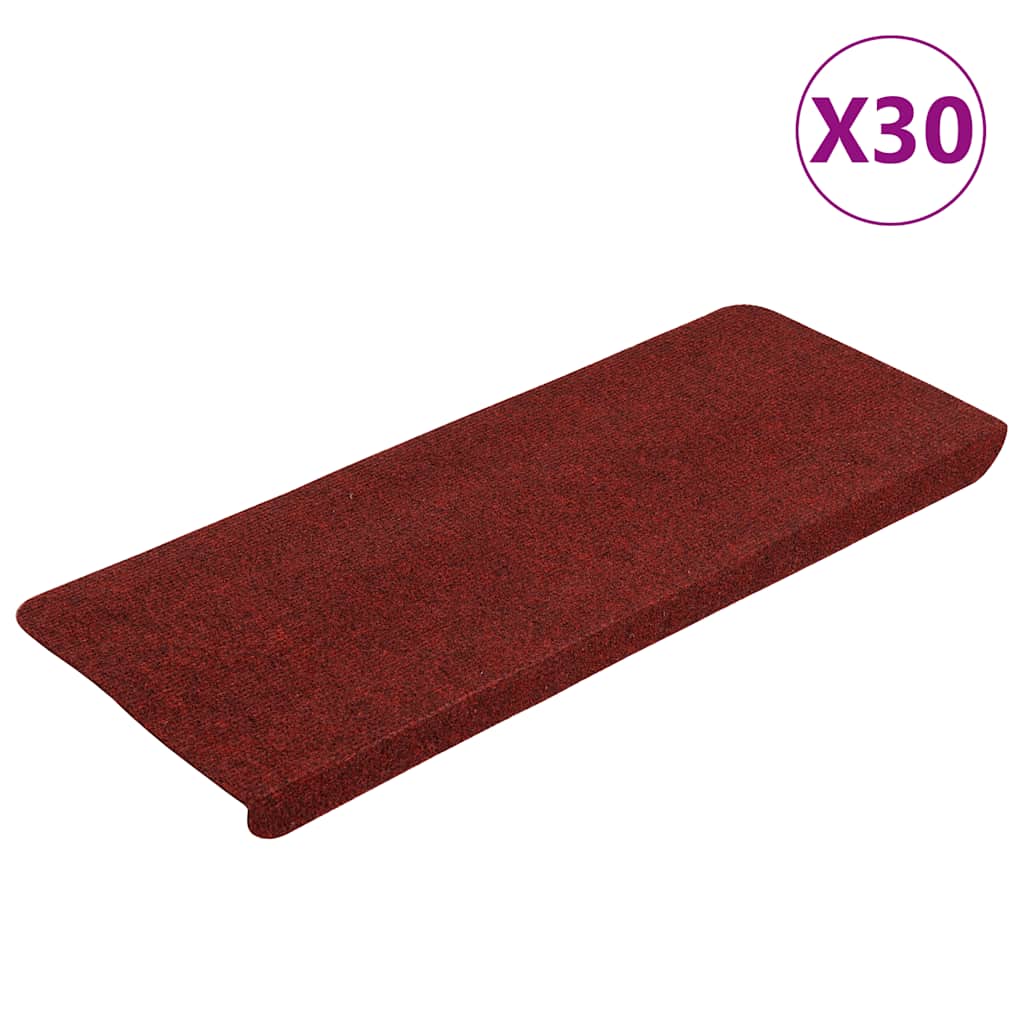 Samoljepljivi otirači za stepenice 30 kom crveni 65x22,5x3,5 cm