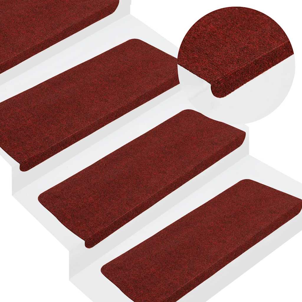 Samoljepljivi otirači za stepenice 30 kom crveni 65x22,5x3,5 cm