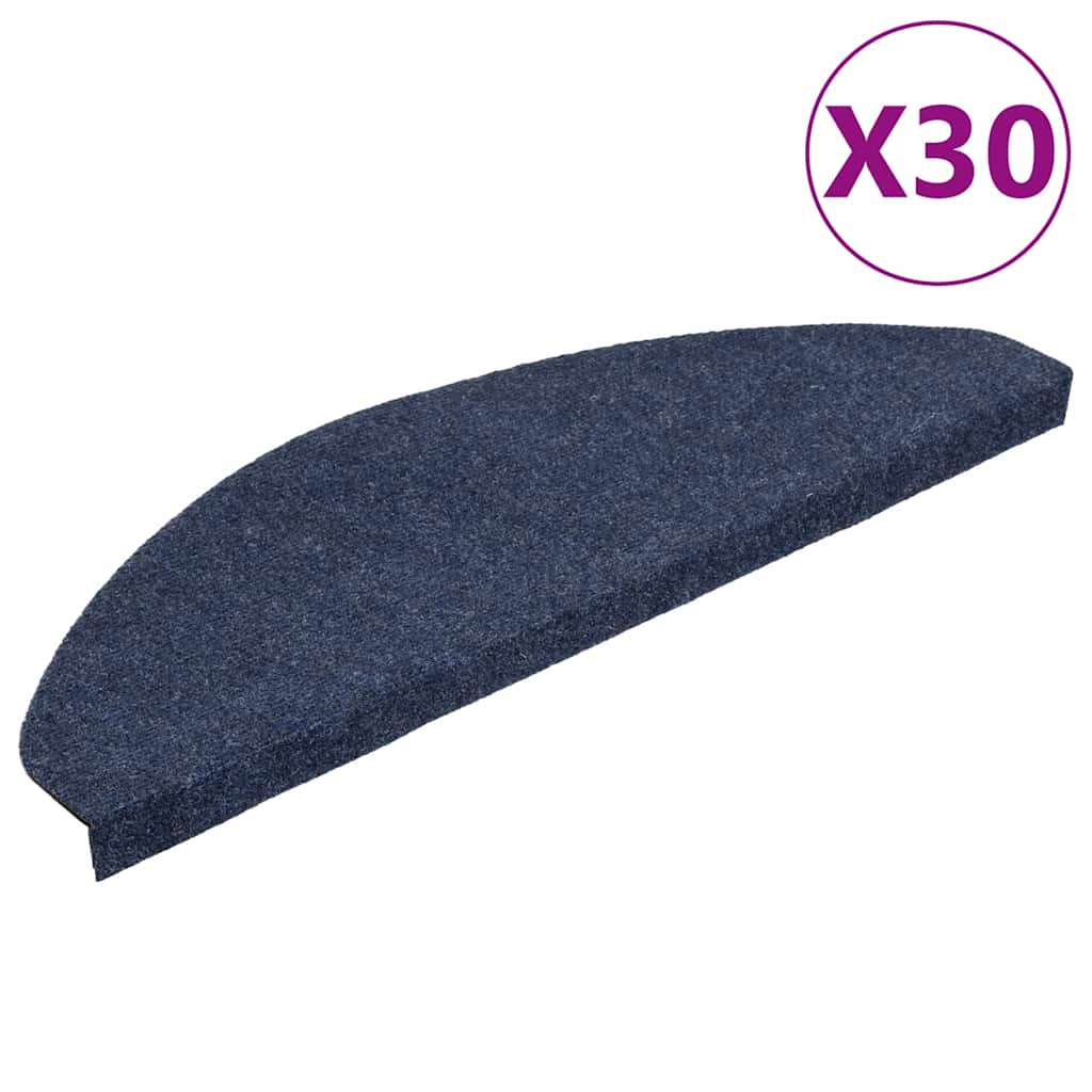 Samoljepljivi otirači za stepenice 30 kom plavi 65x22,5x3,5 cm