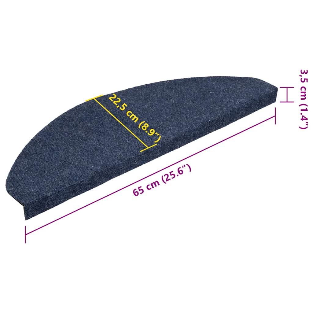Samoljepljivi otirači za stepenice 30 kom plavi 65x22,5x3,5 cm