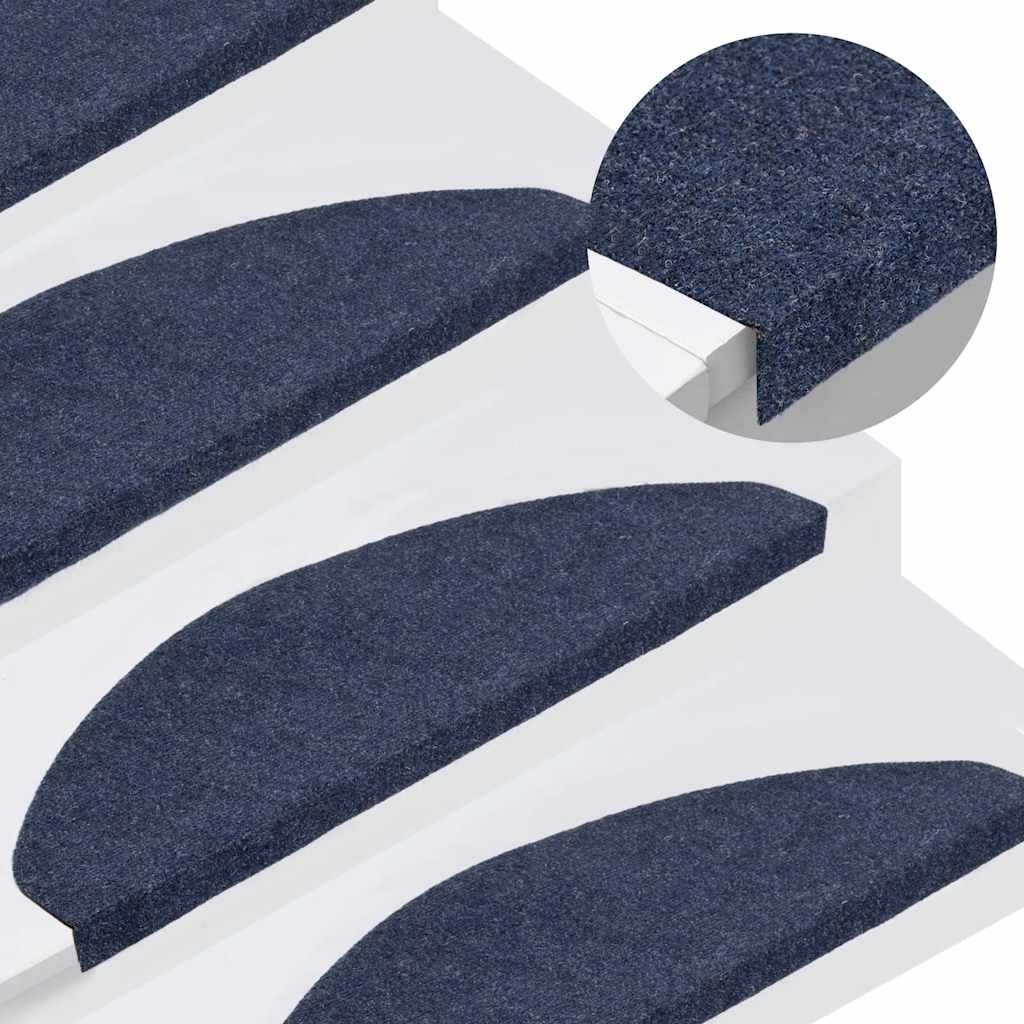 Samoljepljivi otirači za stepenice 30 kom plavi 65x22,5x3,5 cm