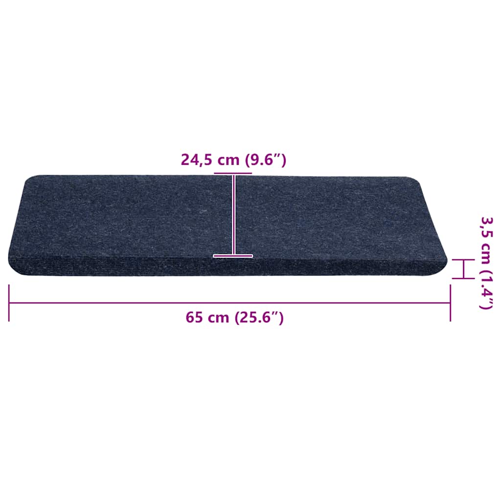 Samoljepljivi otirači za stepenice 30 kom plavi 65x24,5x3,5 cm