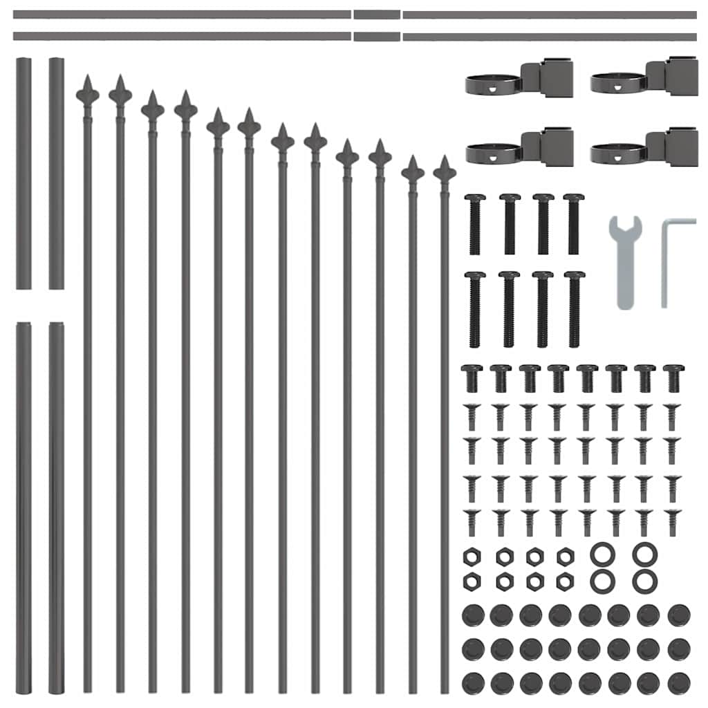 Vrtna Ograda 2 pcs Siva 170 x 140 cm Čelik s prahom premazan