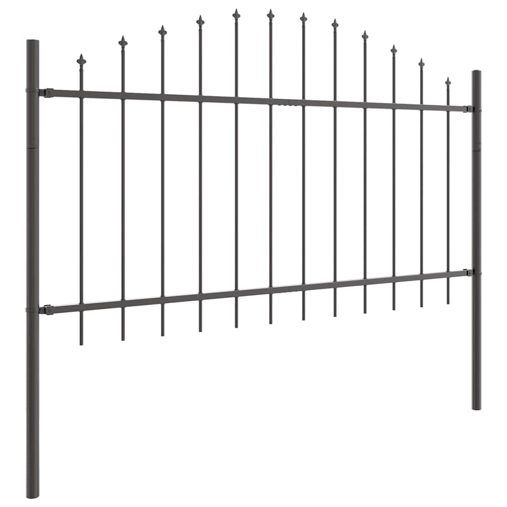 Vrtna Ograda 3 pcs Siva 170 x 140 cm Čelik s prahom premazan