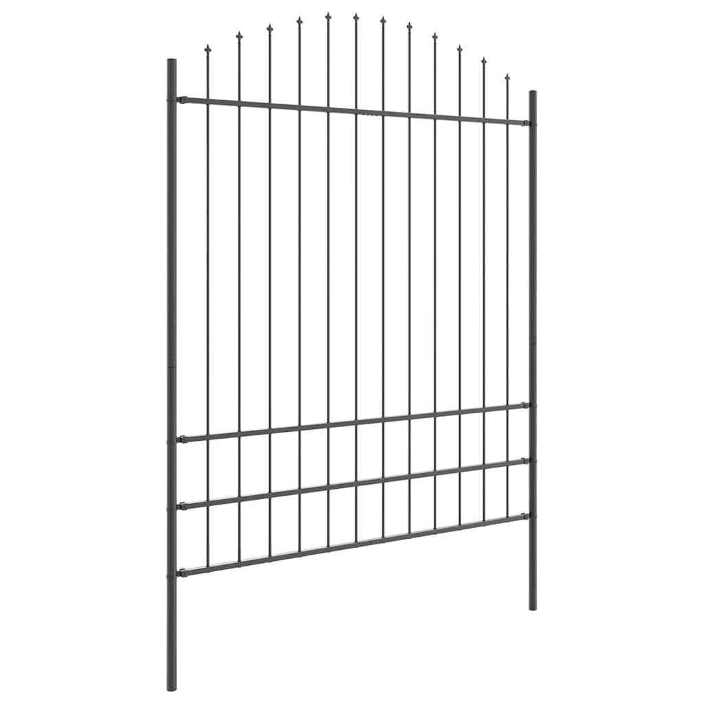 Vrtna Ograda 3 pcs Siva 170 x 225 cm Čelik s prahom premazan
