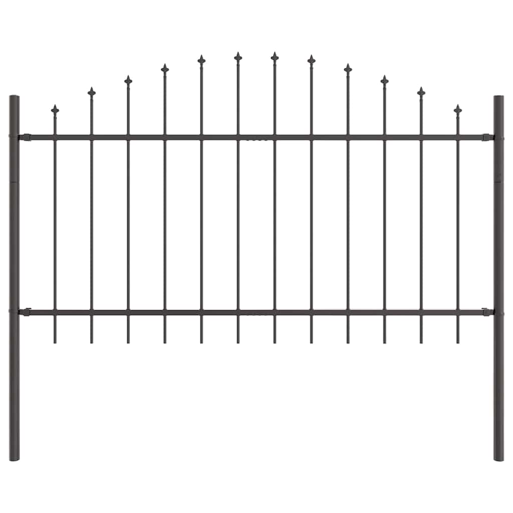 Vrtna Ograda 5 pcs Siva 170 x 140 cm Čelik s prahom premazan