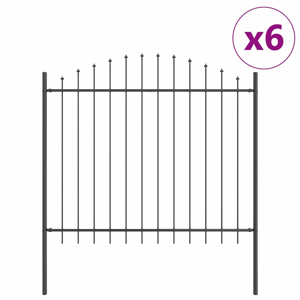 Vrtna Ograda 6 pcs Siva 170 x 165 cm Čelik s prahom premazan