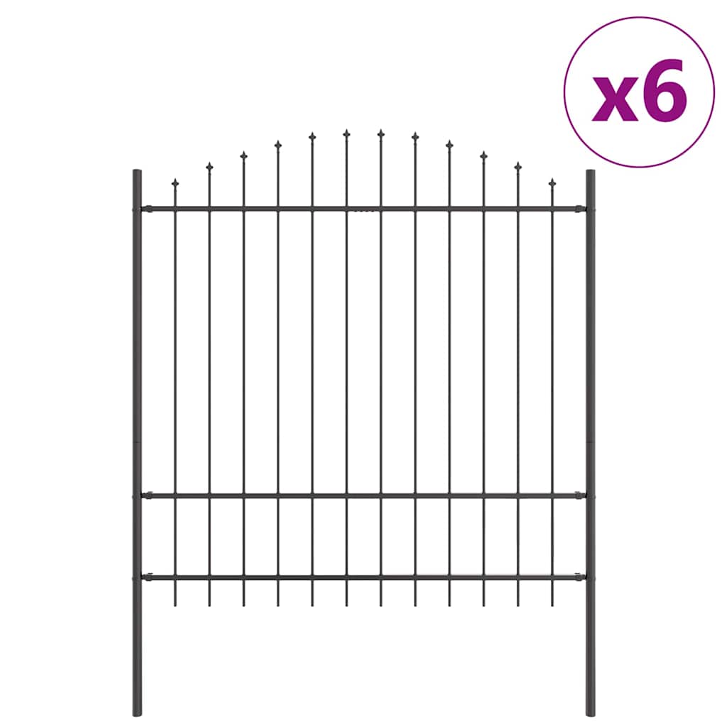 Vrtna Ograda 6 pcs Siva 170 x 215 cm Čelik s prahom premazan
