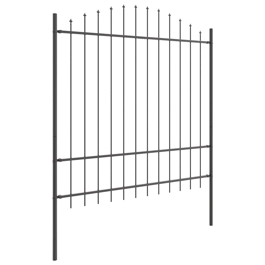 Vrtna Ograda 7 pcs Siva 170 x 215 cm Čelik s prahom premazan