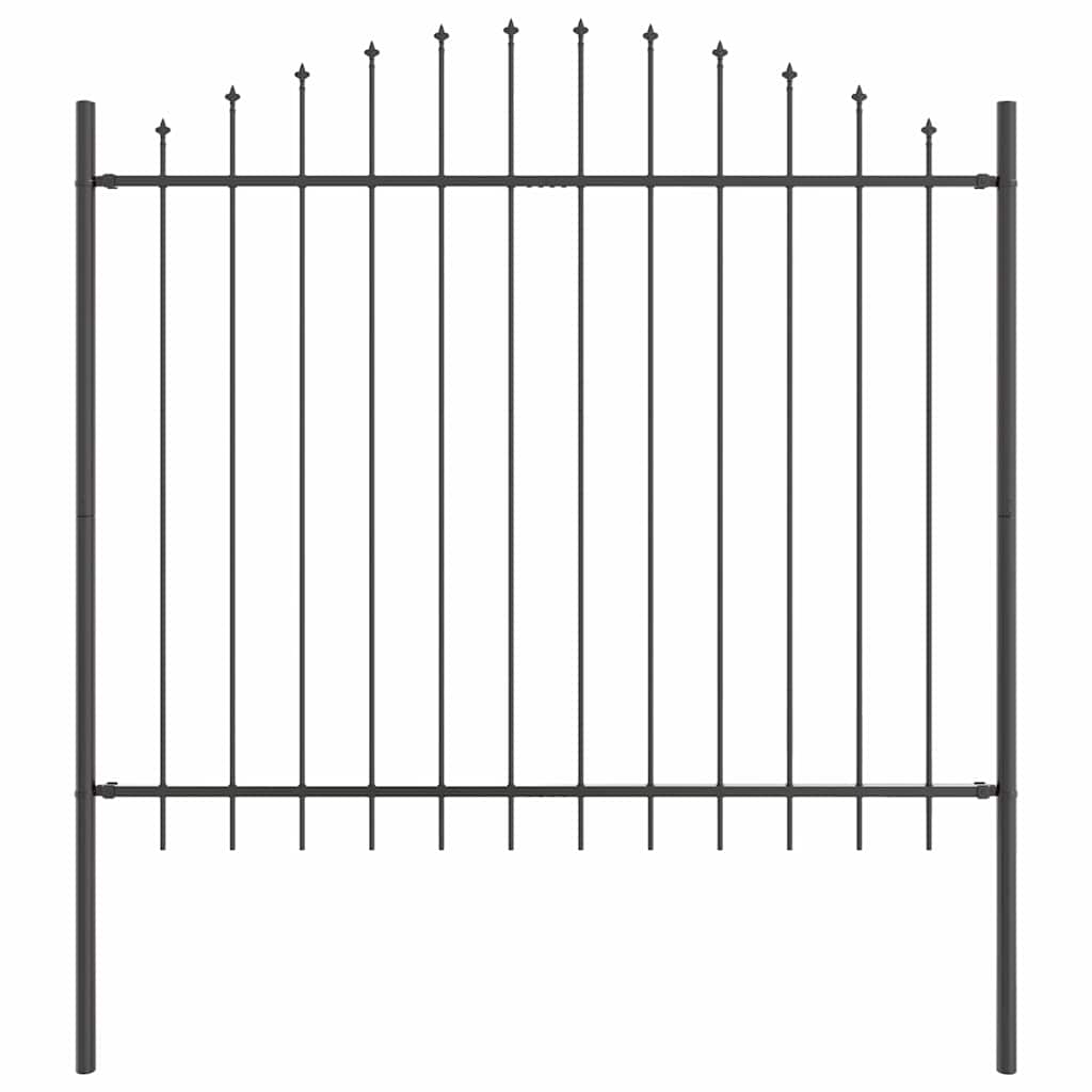 Vrtna Ograda 8 pcs Siva 170 x 190 cm Čelik s prahom premazan