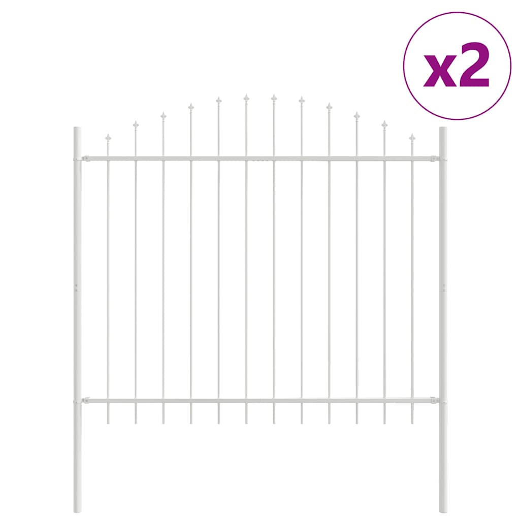 Vrtna Ograda 2 pcs Bijelo 170 x 190 cm Čelik s prahom premazan