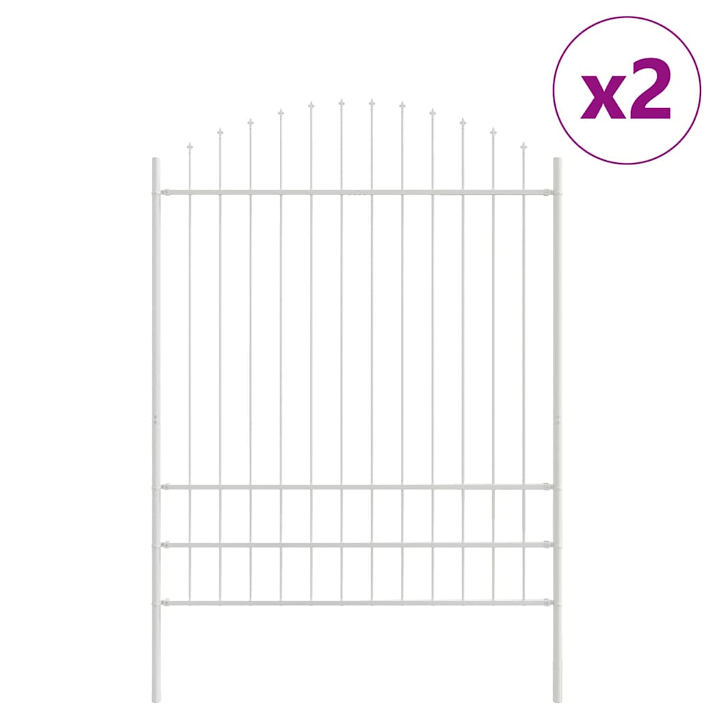 Vrtna Ograda 2 pcs Bijelo 170 x 225 cm Čelik s prahom premazan
