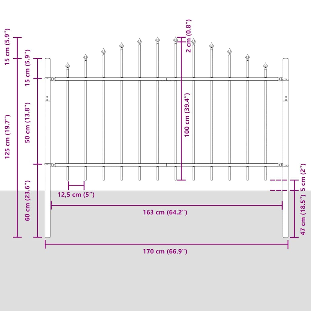 Vrtna Ograda 4 pcs Bijelo 170 x 140 cm Čelik s prahom premazan