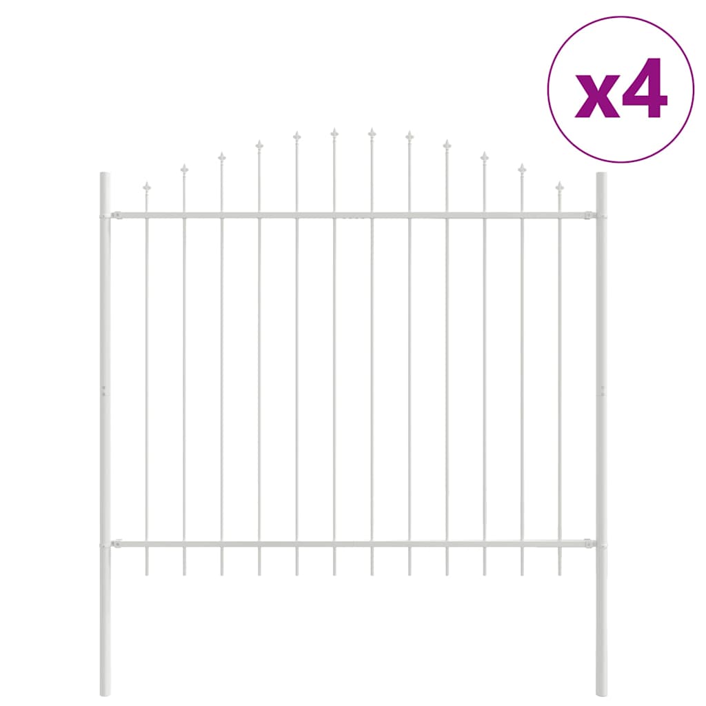 Vrtna Ograda 4 pcs Bijelo 170 x 190 cm Čelik s prahom premazan