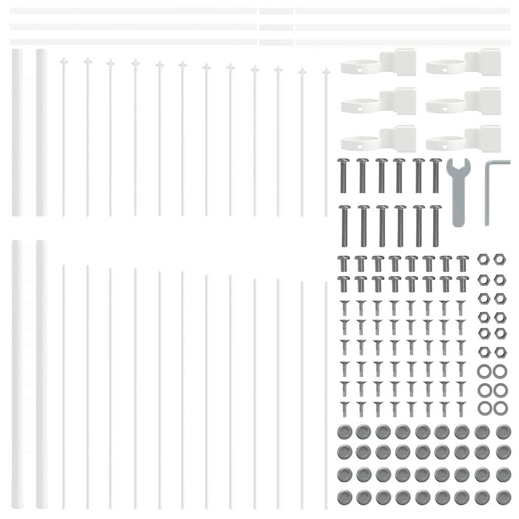 Vrtna Ograda 4 pcs Bijelo 170 x 215 cm Čelik s prahom premazan