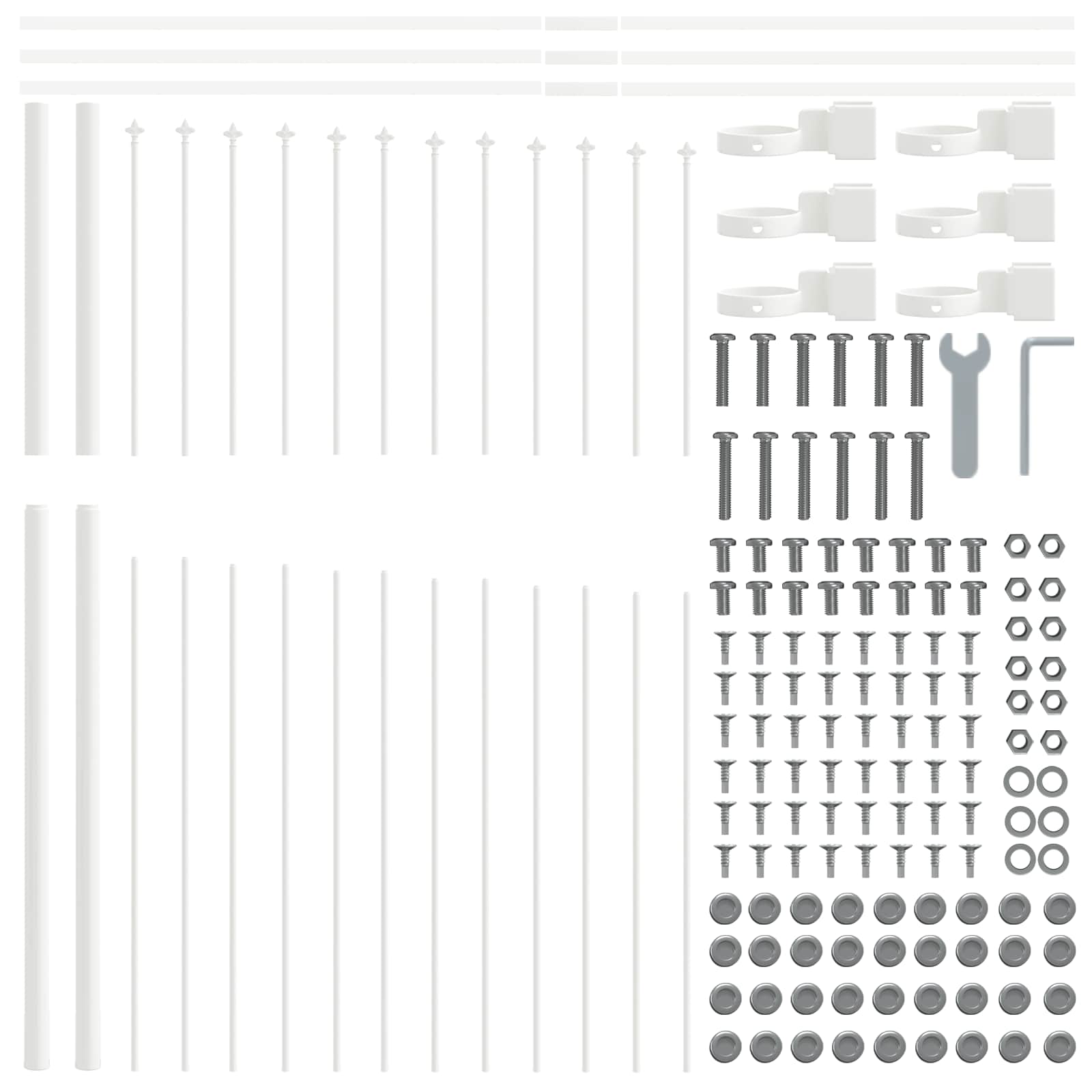 Vrtna Ograda 7 pcs Bijelo 170 x 215 cm Čelik s prahom premazan